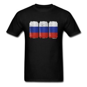 Patriotic Beer Cans Russia w Russian Flag