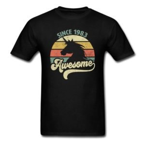 awesome since 1983 retro unicorn birthday gift shirts for men and women