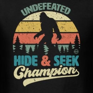 bigfoot undefeated hide seek champion funny sasquatch yeti clothing for men women boys girls youth and kids 1