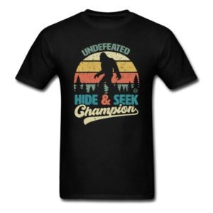 bigfoot undefeated hide seek champion funny sasquatch yeti clothing for men women boys girls youth and kids