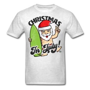 christmas in july funny santa claus graphic summer clothing for men women boys girls youth and kids