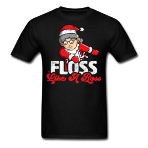 funny christmas floss like a boss mrs santa floss mrs santa shirts