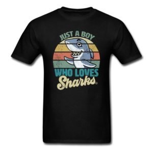 just a boy who loves sharks funny shark gift shirts for boys