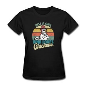 just a girl who loves chickens retro style clothing for women girls youth and kids 1