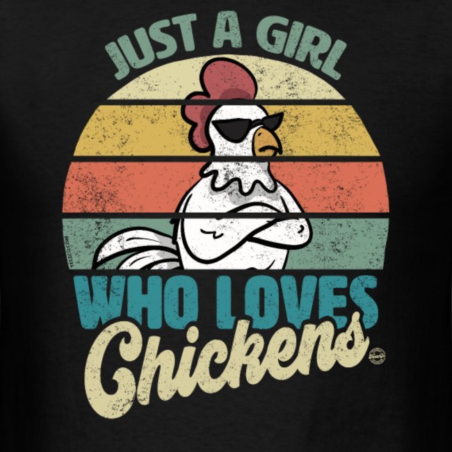 just a girl who loves chickens retro style clothing for women girls youth and kids 2