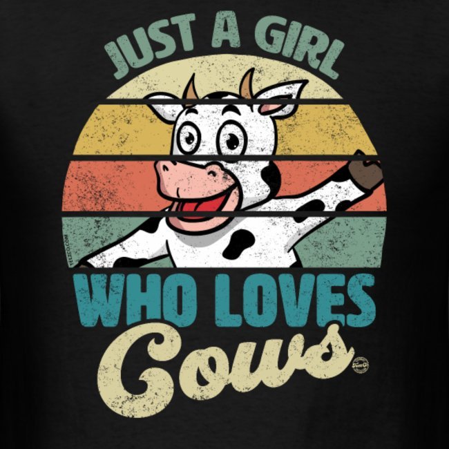 just a girl who loves cows retro style clothing for women girls youth and kids 2