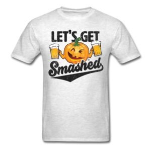 lets get smashed funny pumpkin beer halloween shirts and gifts for men and women
